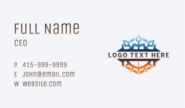 HVAC Warm Cool Business Card Design Image Preview