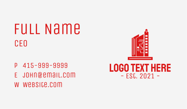 Red Tower City Building Business Card Design Image Preview
