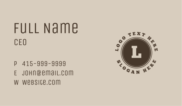 Generic Round Letter Business Card Design Image Preview