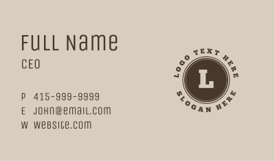 Generic Round Letter Business Card Image Preview