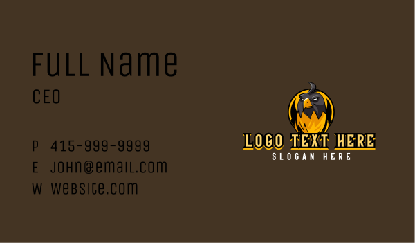 Predator Falcon Gaming Business Card Design Image Preview