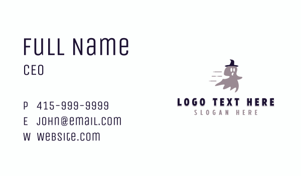 Ghost Spooky Witch Business Card Design Image Preview