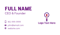 Purple Magnifying Pin Business Card Image Preview