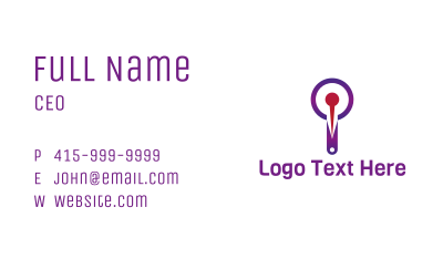Purple Magnifying Pin Business Card Image Preview