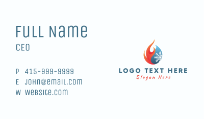 Fire Ice Snowflake Business Card Image Preview