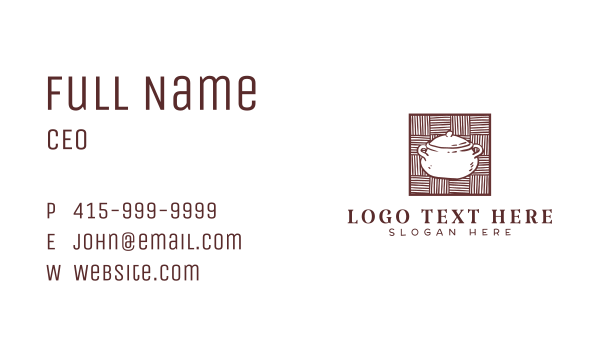 Weave Brown Pot Business Card Design Image Preview
