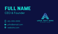 Digital Cyber Letter A Business Card Preview