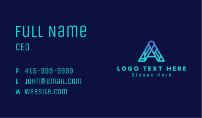 Digital Cyber Letter A Business Card Image Preview