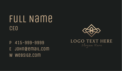 Elegant Gold Diamond  Business Card Image Preview