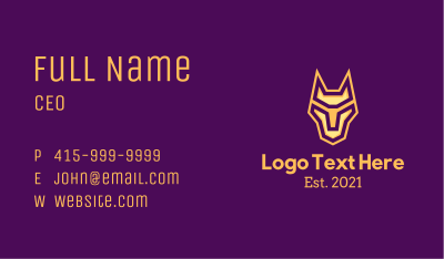 Golden Geometric Gaming Hound Business Card Image Preview