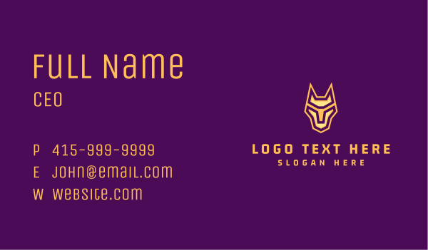 Golden Geometric Gaming Hound Business Card Design Image Preview