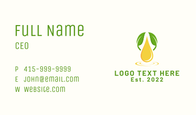 Natural Oil Droplet Business Card Image Preview