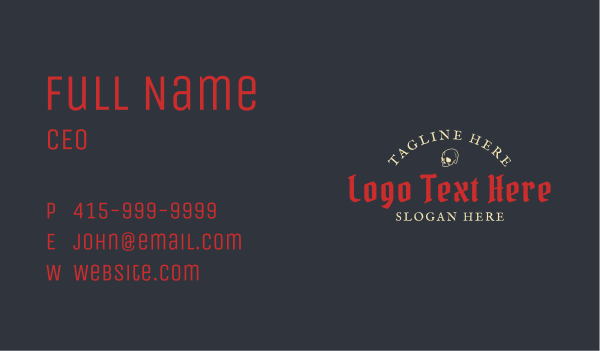 Gothic Tavern Skull Business Card Design Image Preview