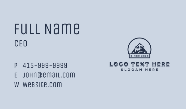 Summit Mountain Hike Business Card Design Image Preview