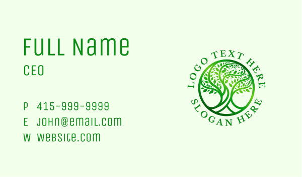 Green Tree Planting Business Card Design Image Preview