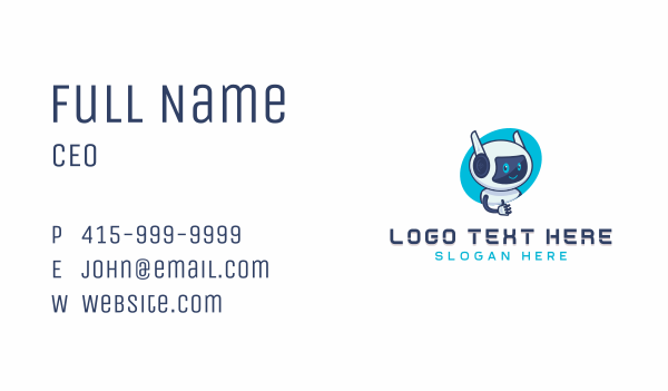 Android Robot Character Business Card Design Image Preview
