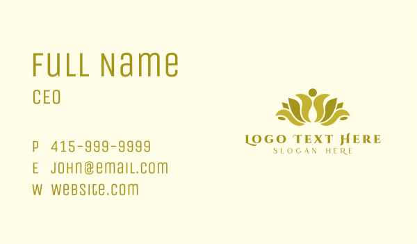 Gold Luxury Lotus Business Card Design Image Preview