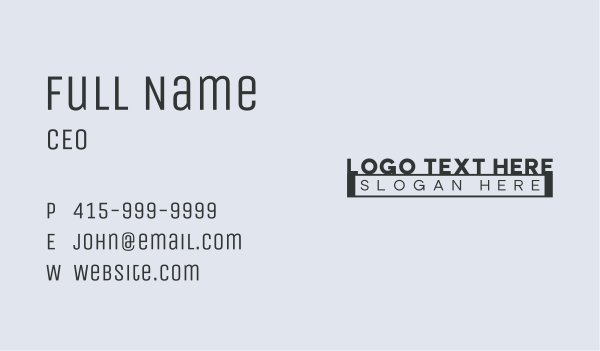 Generic Advisory Wordmark Business Card Design Image Preview