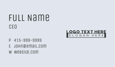 Generic Advisory Wordmark Business Card Image Preview
