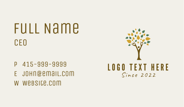 Human Tree Wellness Business Card Design Image Preview