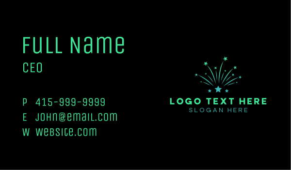 Star Fireworks Display Business Card Design Image Preview