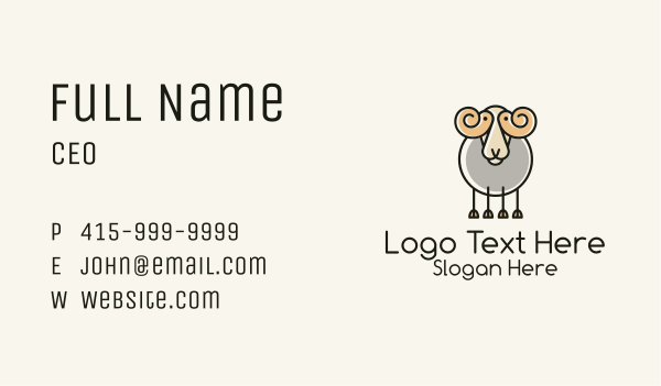 Cartoon Sheep Ram Business Card Design Image Preview