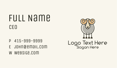Cartoon Sheep Ram Business Card Image Preview