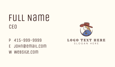 Cowgirl Sheriff Fashion Business Card Image Preview