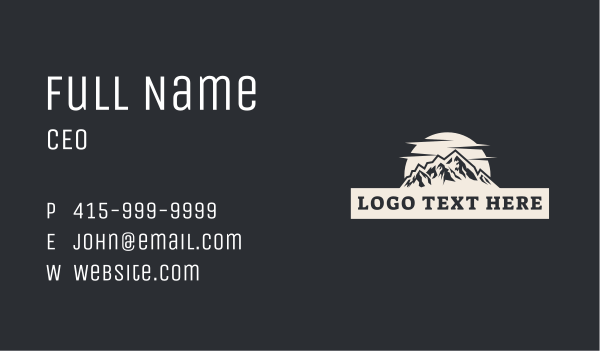 Mountain Peak Hiker Business Card Design Image Preview