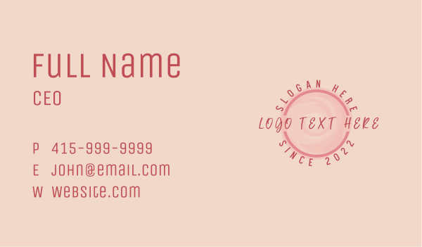 Pink Watercolor Circle Business Card Design Image Preview