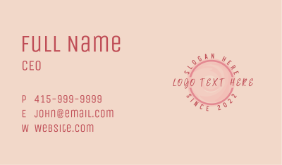 Pink Watercolor Circle Business Card Image Preview