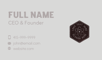 Retro Atomic Badge Business Card Design