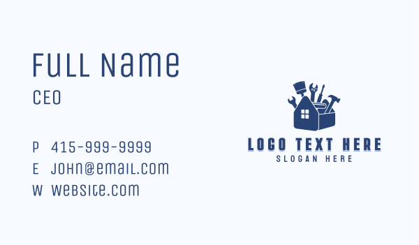 Carpentry Handyman Toolbox Business Card Design Image Preview
