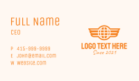 Orange Winged Globe Business Card Image Preview