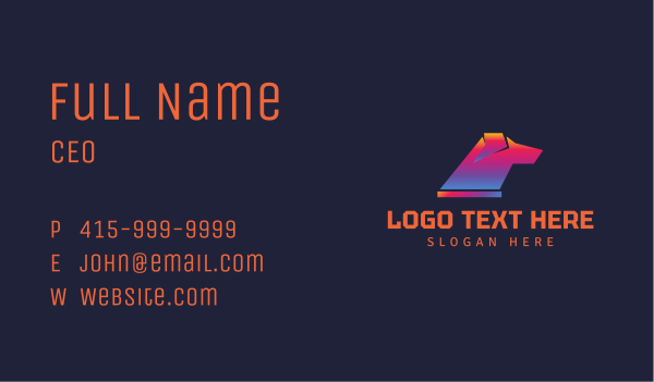 Gradient Hound Dog Business Card Design Image Preview