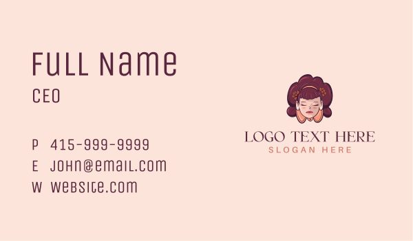 Woman Flower Head Business Card Design Image Preview