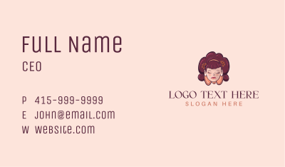 Woman Flower Head Business Card Image Preview