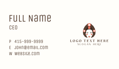 Traditional Korean Hairstyle Business Card Image Preview