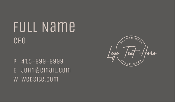 Casual Handwritten Emblem Business Card Design Image Preview
