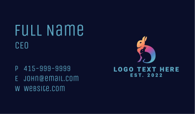 Gradient Rabbit Animal Business Card Image Preview