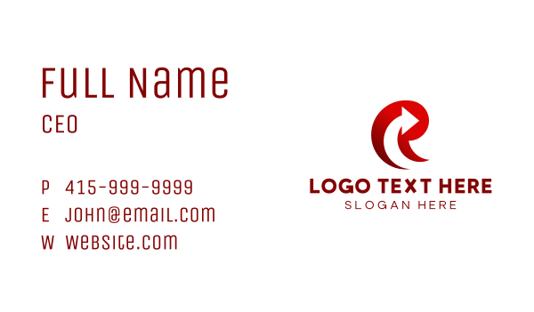 Red Arrow Letter R Business Card Design Image Preview