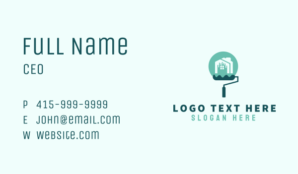 House Paint Roller Painting Business Card Design Image Preview