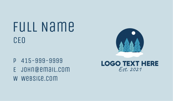 Snow Globe Pine Trees  Business Card Design Image Preview
