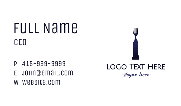 Fork Statue Business Card Design Image Preview
