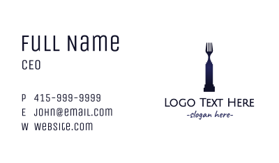 Fork Statue Business Card