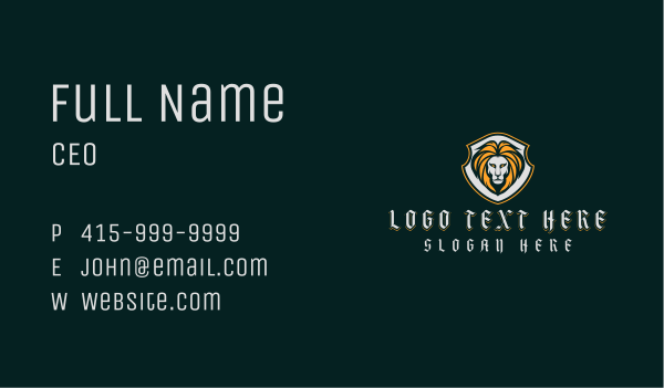 Fierce Lion Badge Business Card Design Image Preview