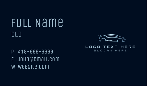 Silver Sports Car Vehicle Business Card Design Image Preview