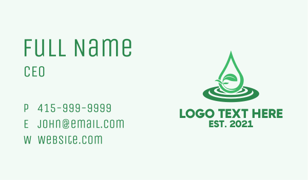 Green Leaf Oil Business Card Design Image Preview