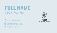 Broomstick Janitor Cleaner Business Card Image Preview