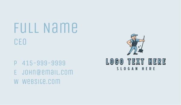 Broomstick Janitor Cleaner Business Card Design Image Preview